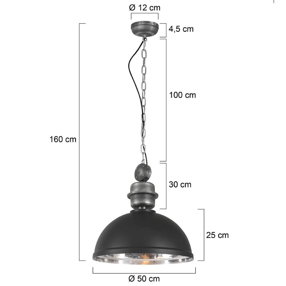 Lampe à suspension industrielle Gaeve Ø 50 cm Steinhauer 8712746132069