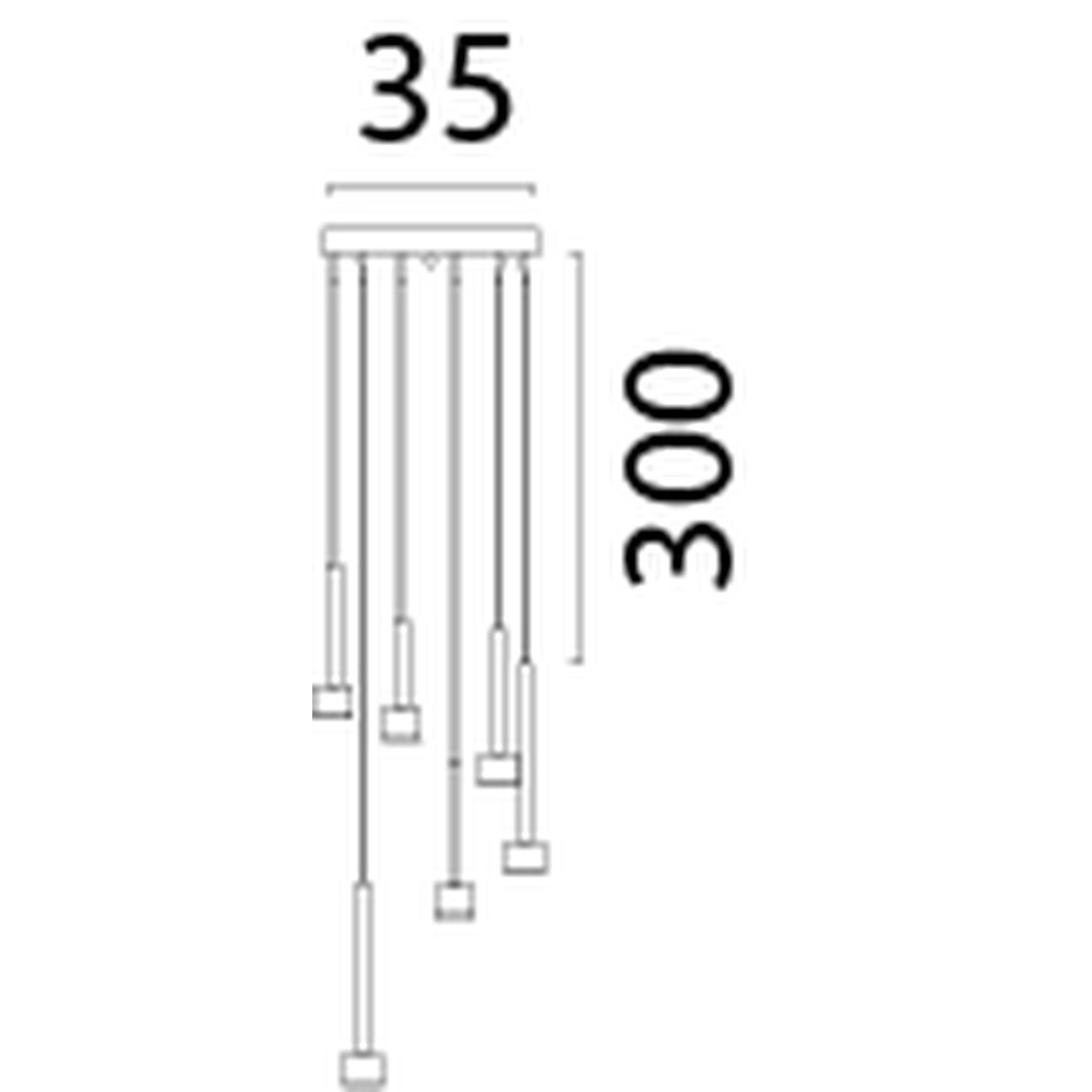 Suspension LED Fabro 6 luminaires - or mat Masterlight 8718121317045