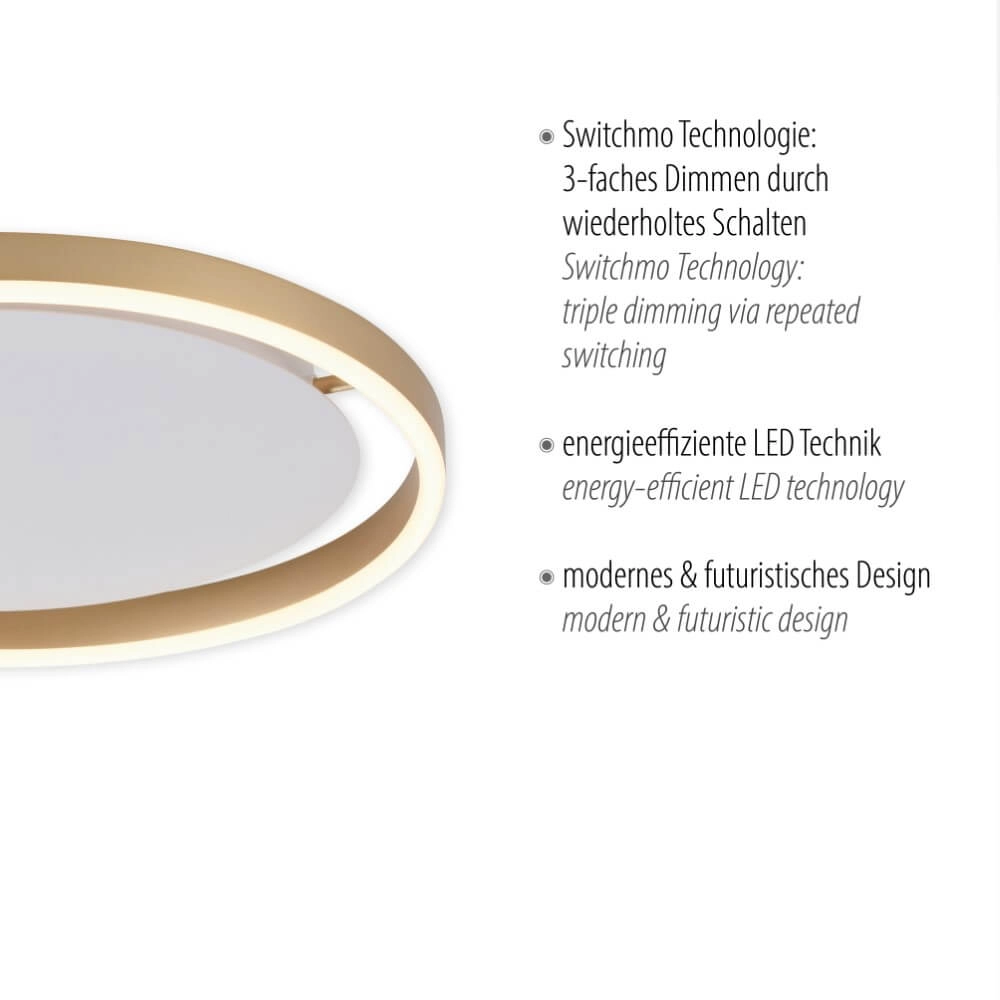 Plafonnier Ritus laiton Ø 39,3cm Just Light 4043689985622