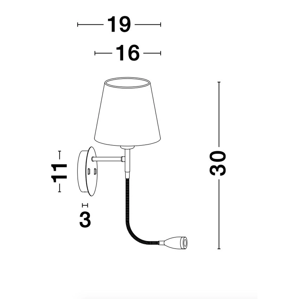 Lampe de chevet Nia noir Lyora 5212017427120
