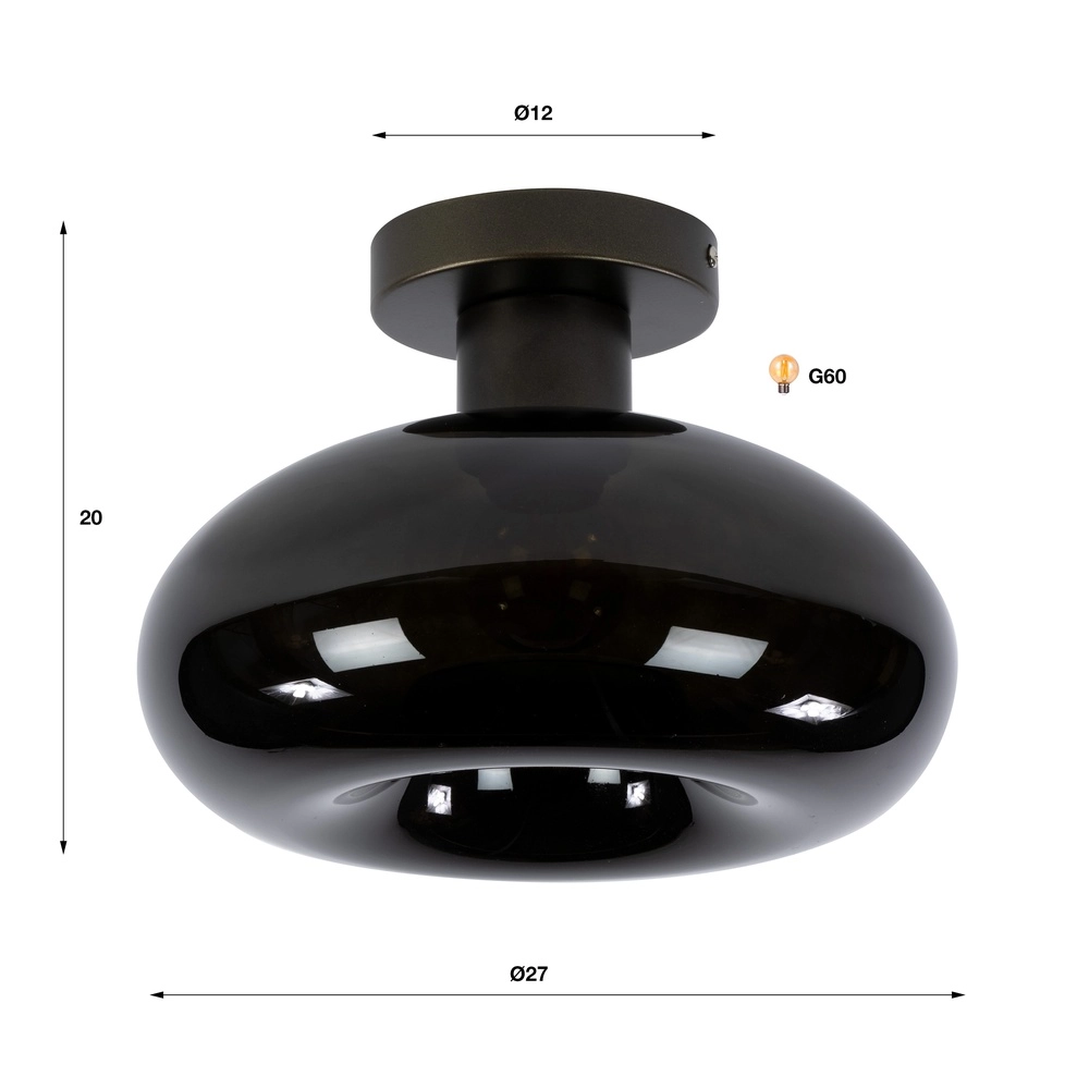 Lampe de plafond moderne Soll Sienne brun Ø 27 cm Lyora 8716803514676