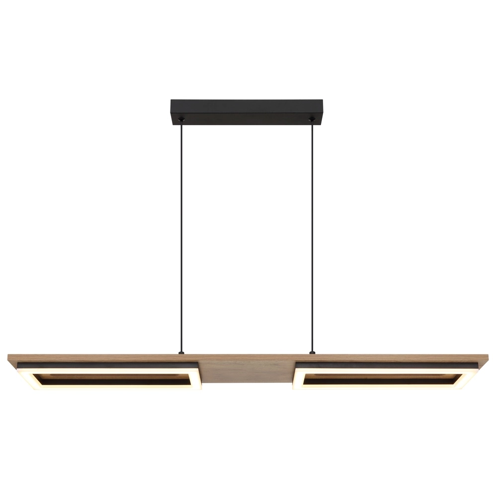 Lampe de plafond à design Bruce noir avec bois Globo 9007371592111