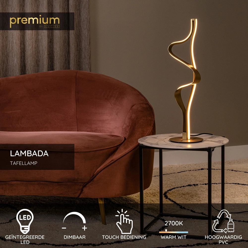 Lampe de table Lambada Curl Gold Premium by Lucide 5411212520876
