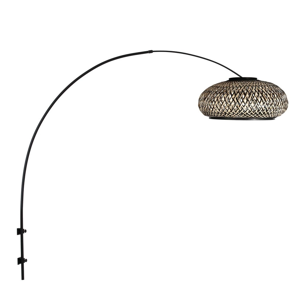 Applique murale arche Sparkled Light Rotin et capuche noire