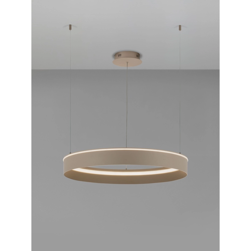Lampe pendante moderne Olivia brun sable Ø 78cm Lyora 5212017494191