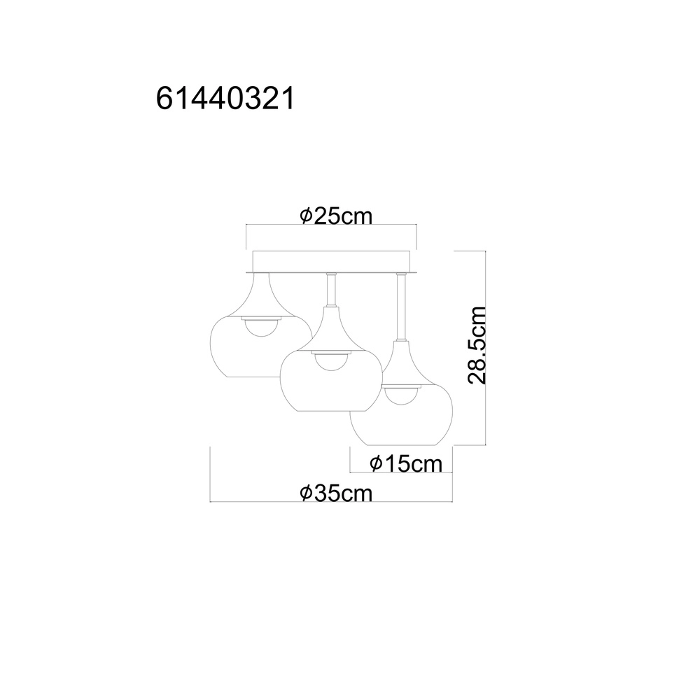 Lampe de plafond en nickel Lui Conception Globo 9007371580606