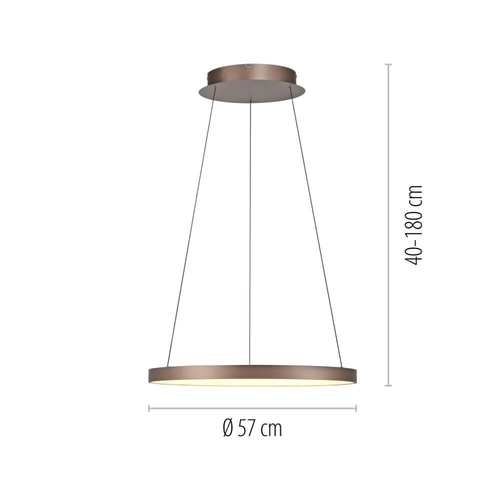 Lampe suspendue ronde Hoop brun Paul Neuhaus 4012248384701