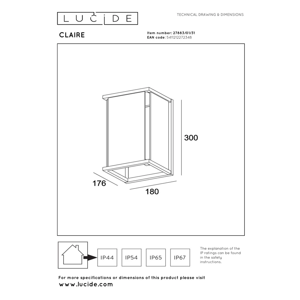 Lampe murale élégante Claire Seulement blanc Lucide 5411212272348