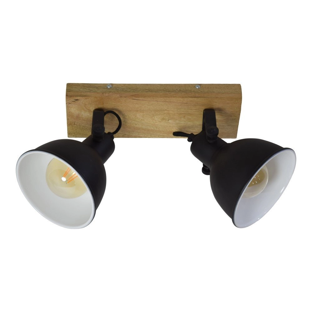 Spot de plafond Woody Double vintage noir