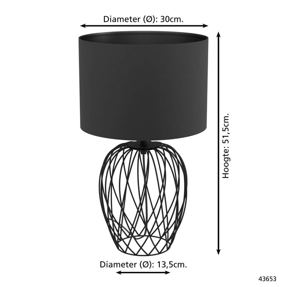 Lampe de table en fil Nimlet avec capote anthracite Eglo 9002759436537