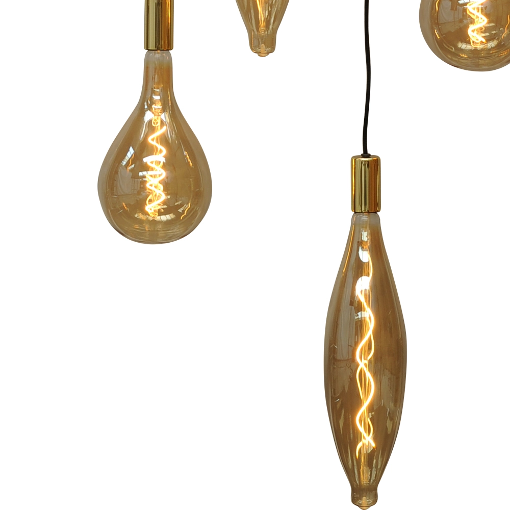 Lampe suspendue dorée Aton 8 lumières Masterlight 8718121188812