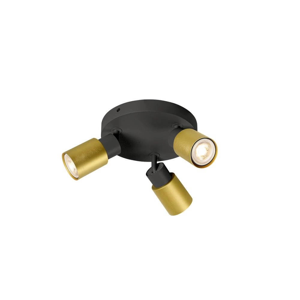 Projecteur rond Puri 2.0 Tube noir-or 3 lumières Projecteur rond Puri 2.0 Tube noir-or 3 lumières