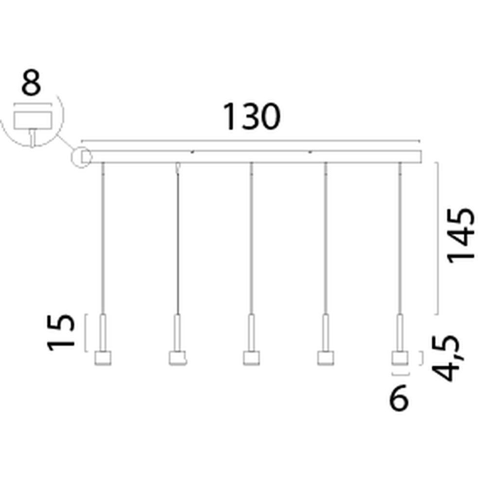 Lampe suspendue à 5 lumières Fabro LED - Noir Masterlight 8718121317007