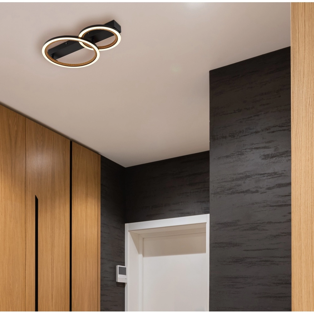 Lampe de plafond Dakari I 2 anneaux noirs Globo 9007371522798