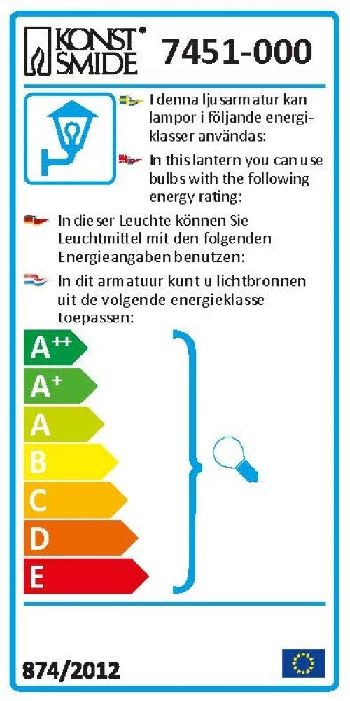 Lampes de jardin Amalfi (3x) Set KonstSmide 7318307451009