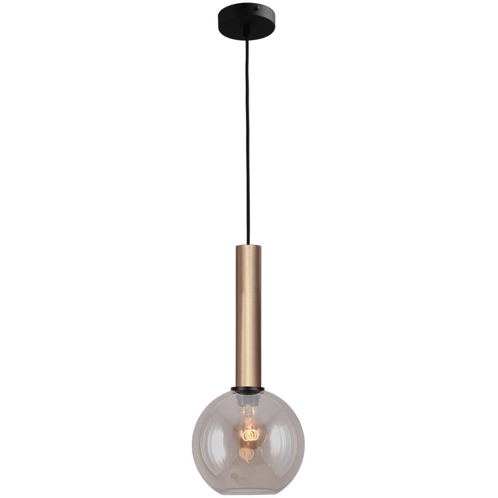 Lampe suspendue Ø 20cm Bella 2 Laiton doré avec verre doré