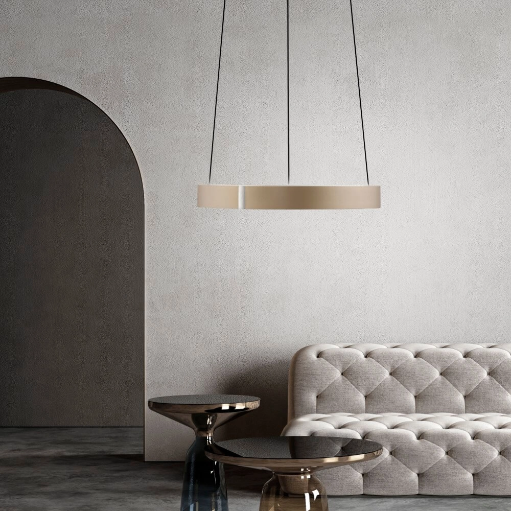 Lampe suspendue ronde Pure E-Clipse bronze Ø 50cm Paul Neuhaus 4012248386408