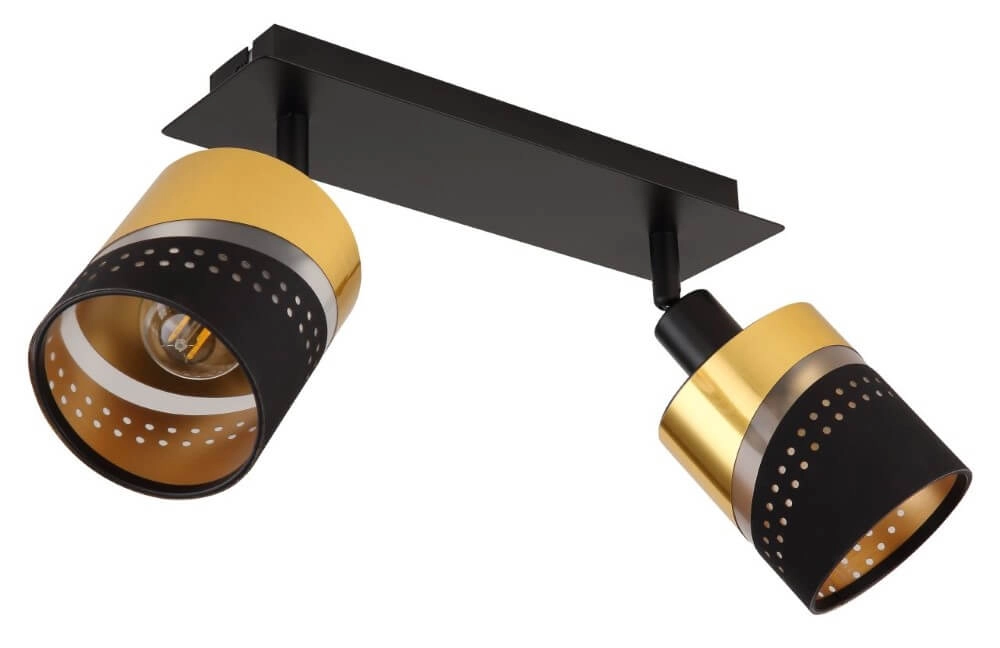 Spot de plafond 2 lumières Or noir avec de l'or Globo 9007371449705
