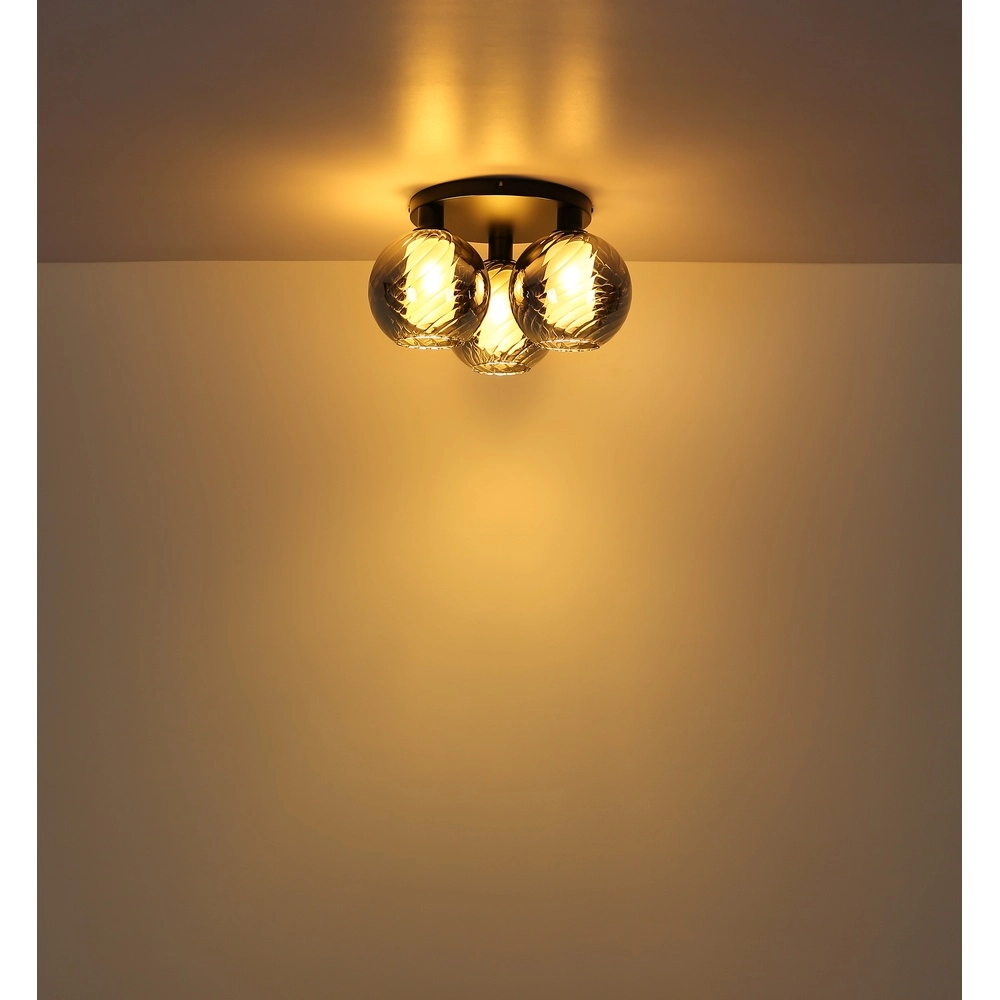 Lampe de plafond à 3 lumières Ulf Noir Globo 9007371525713