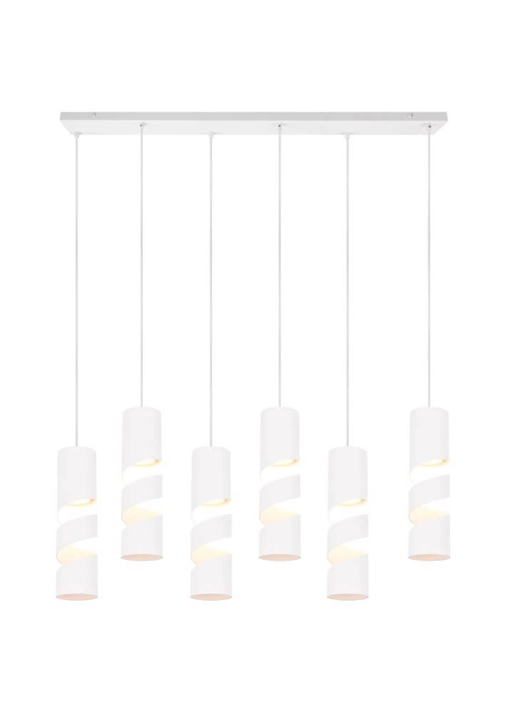 Lampe à suspension tube 6 lumières Stream blanc Trio 4017807614015