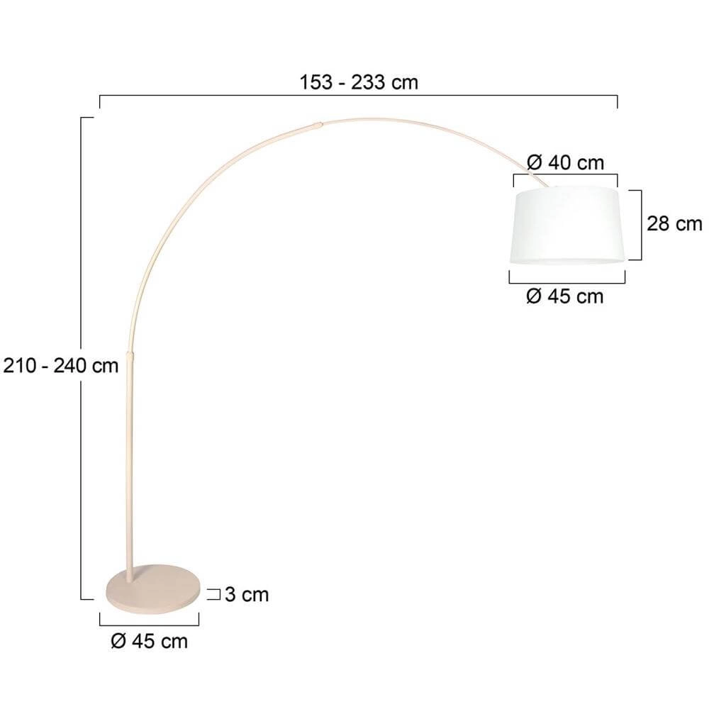 Lampe à arc Sparkled Light crème avec abat-jour blanc Ø 45cm Steinhauer 8712746179934