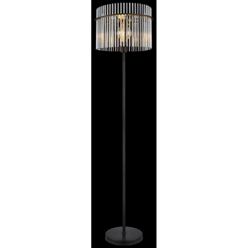Lampadaire noir Gorley avec verre fumé Ø 38cm Globo 9007371451180