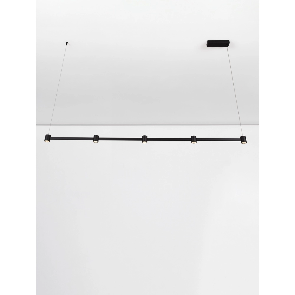 Suspension design Puize 5 lumières noir Lyora 5212017448590