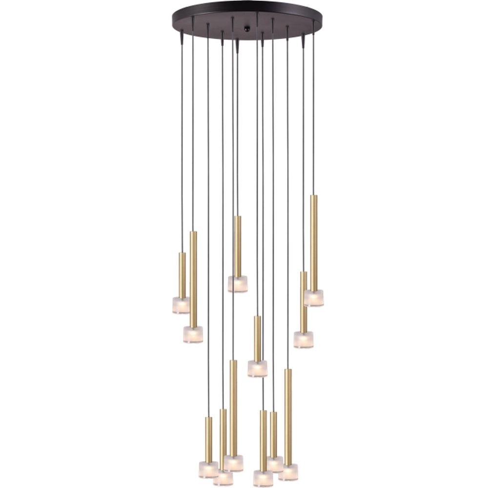 Suspension LED Fabro 12 lumières - or mat