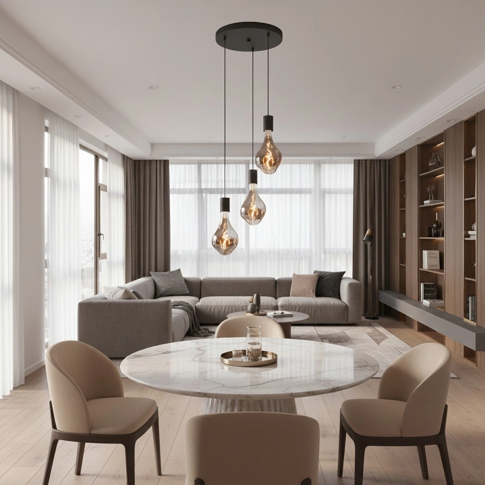 Pendentif à 3 lumières Nogalte Noir Eglo 9002759312350