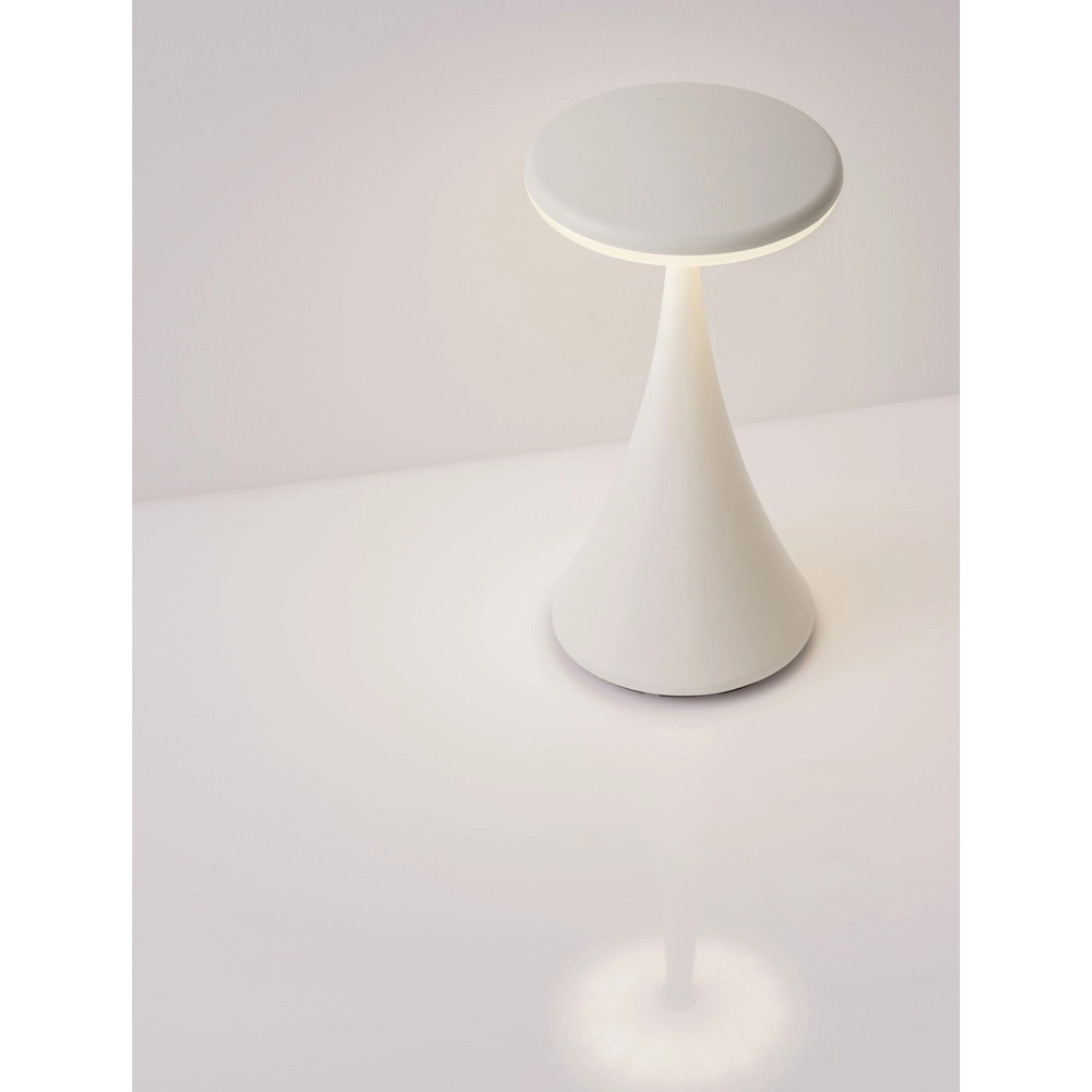 Lampe de table Elbo blanc rechargeable avec USB Lyora 5212017476937