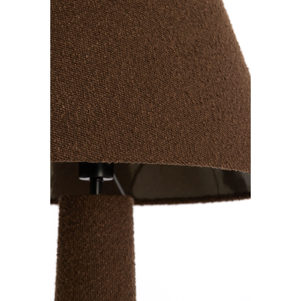 Lampe de pied Devia Ø 50cm - bouclé - brun Light & Living 8717807759520