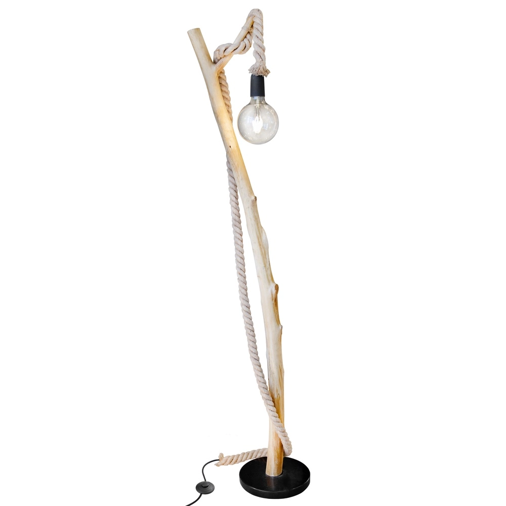Lampe de sol de campagne Nerida bois