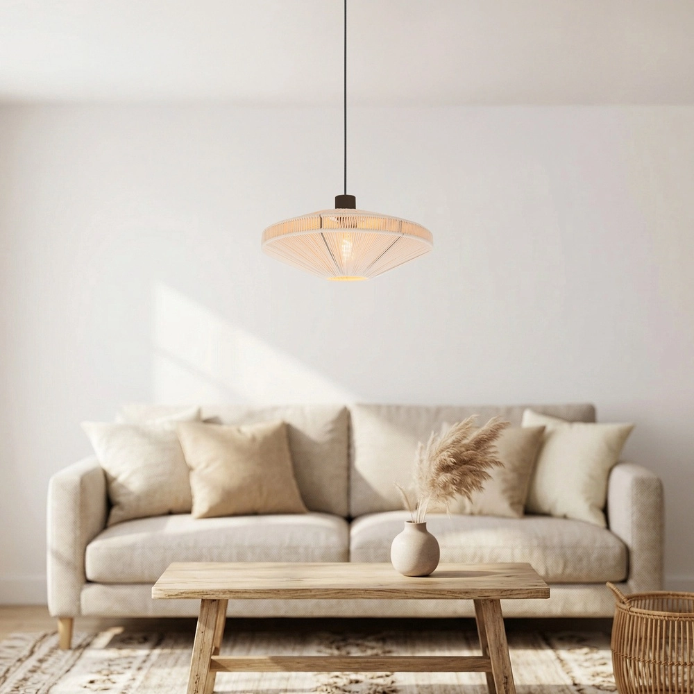 Lampe pendante Japandi Orimini Ø 38cm - bronze avec crème Eglo 9008606347827