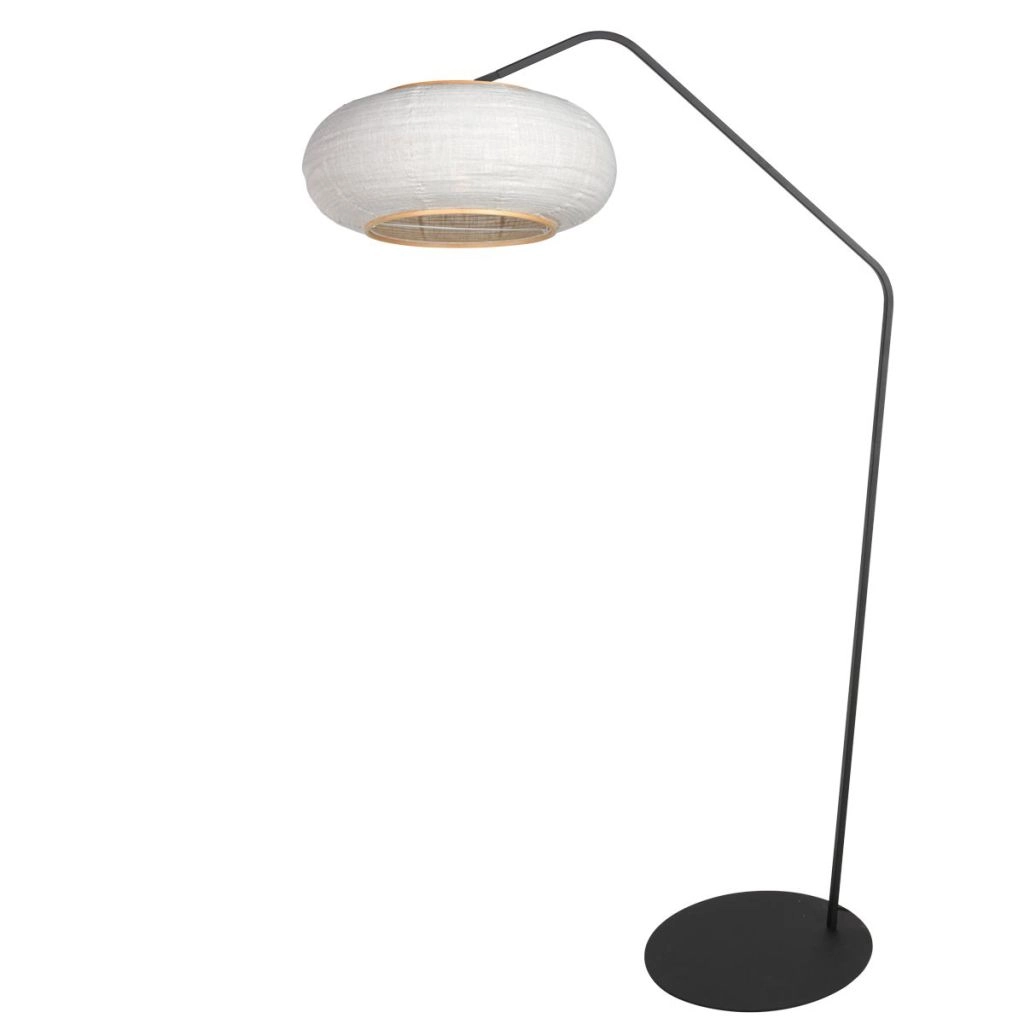 Lampe sur pied noire Zig-Zag avec une teinte blanche Ø60cm Steinhauer 8712746185362