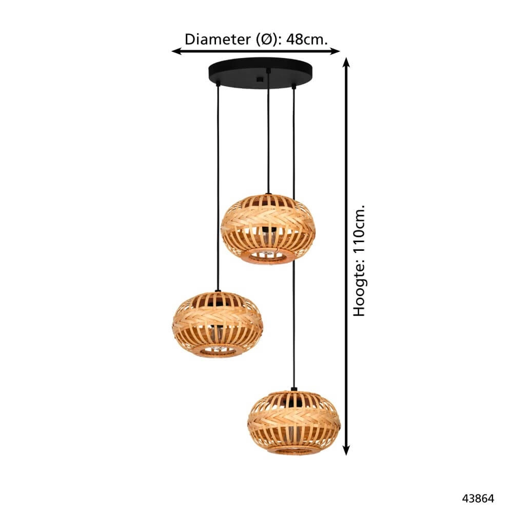 Lampe suspendue Vide Amsfield 1 3 lumières Eglo 9002759438647
