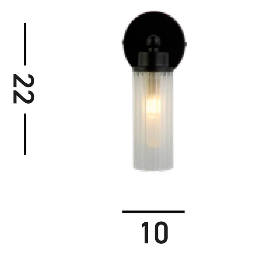 Applique murale noire Imperial avec verre nervuré Searchlight 5053423271941