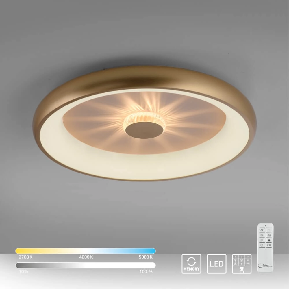 Plafonnier rond Vertigo laiton Ø 61,5cm Just Light 4043689995096