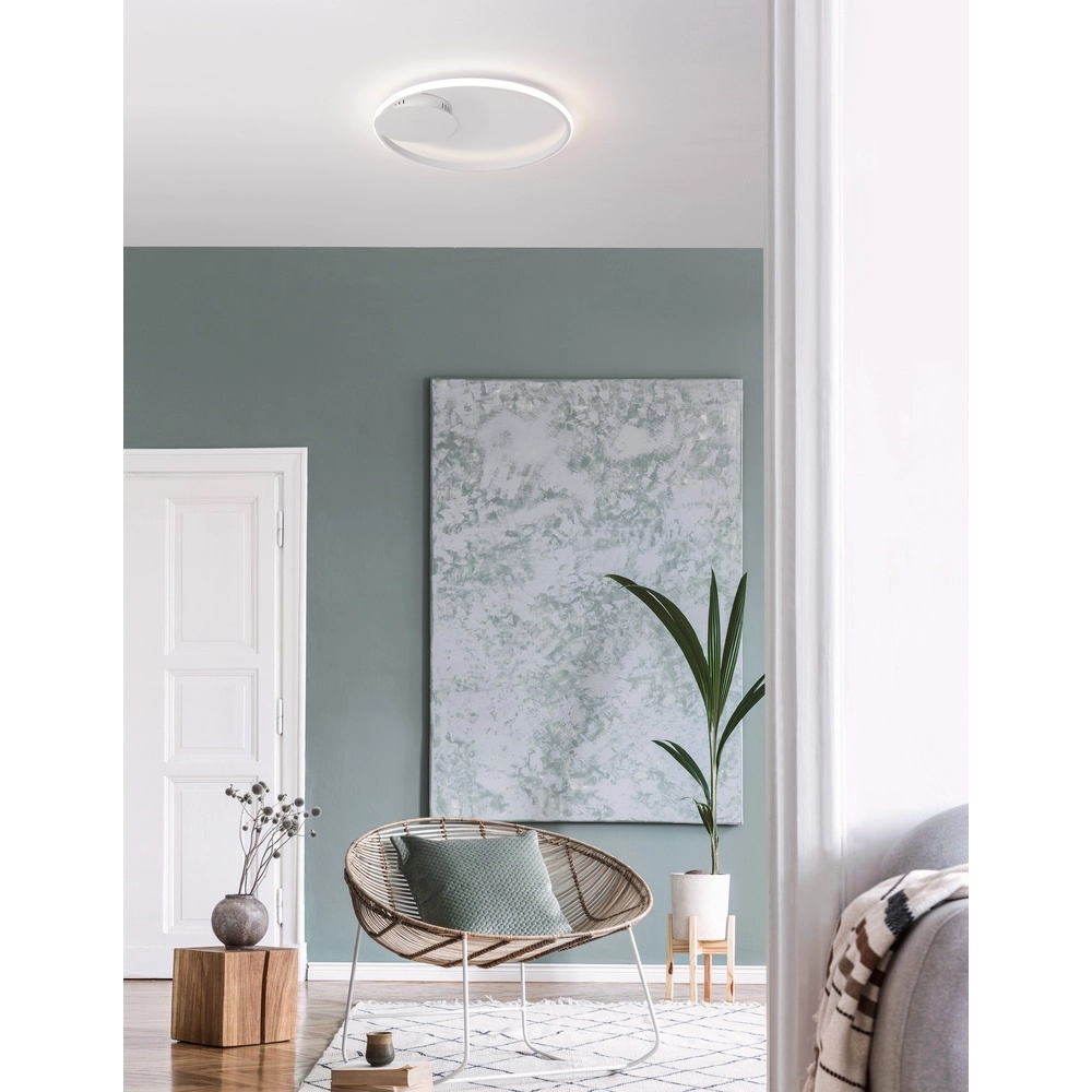 Plafonnier rond Fuline blanc Ø 50cm Lyora 5212017419675