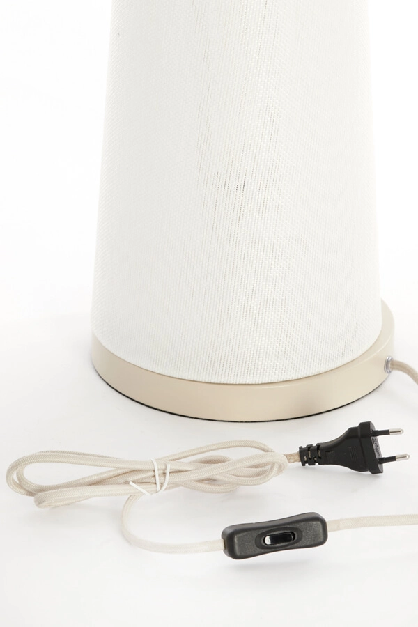 Lampe de table Japandi Fyon Ø 20cm crème avec blanc Light & Living 8717807730666