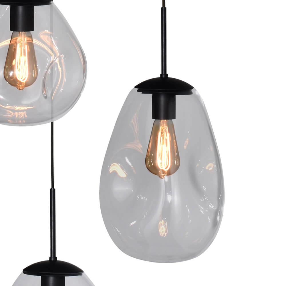 Lampe suspendue Lava 3x verre transparent Masterlight 8718121286389