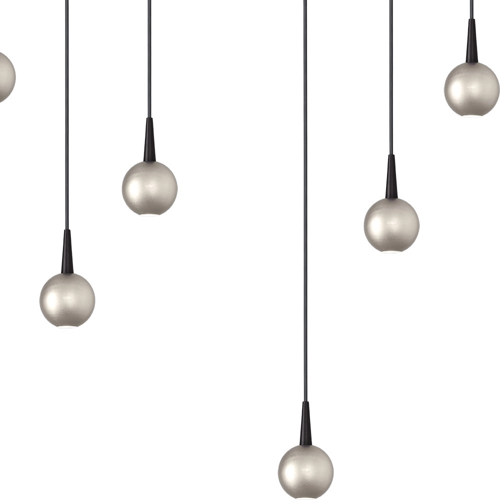 Lampe suspendue à 9 lampes Talana noir avec nickel Ø 50cm DTW Masterlight 8718121352336