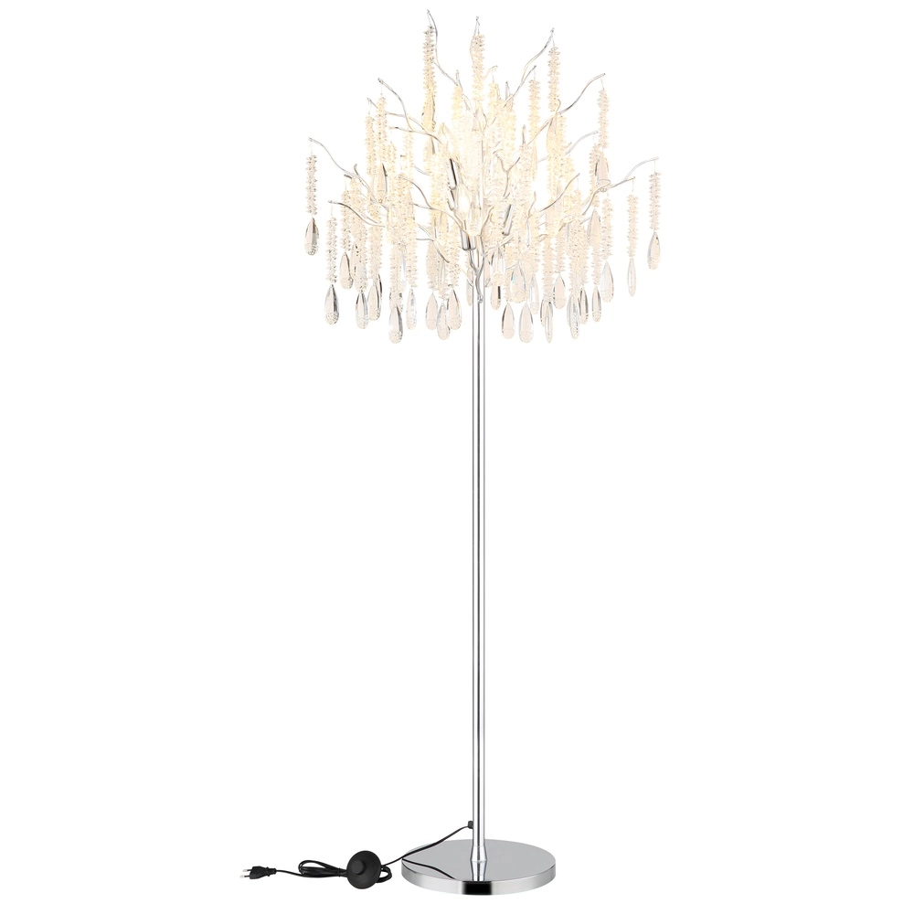 Lampe de pied Kinga Gris argenté Ø 55cm Globo 9007371570010