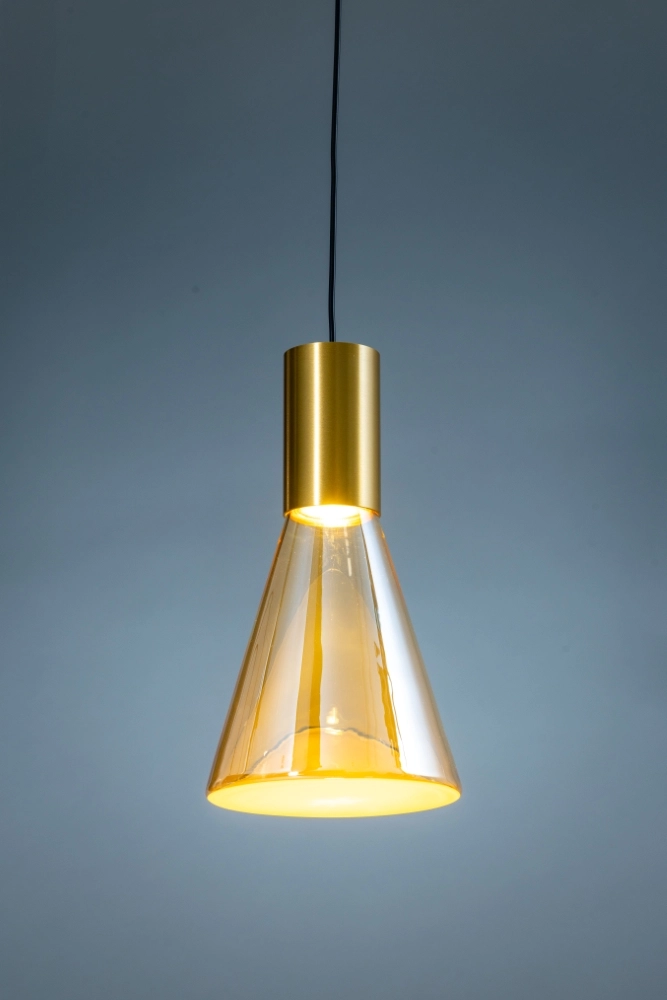 Lampe vide à 6 lumières Lisa Or avec verre ambré ETH 8720195310204