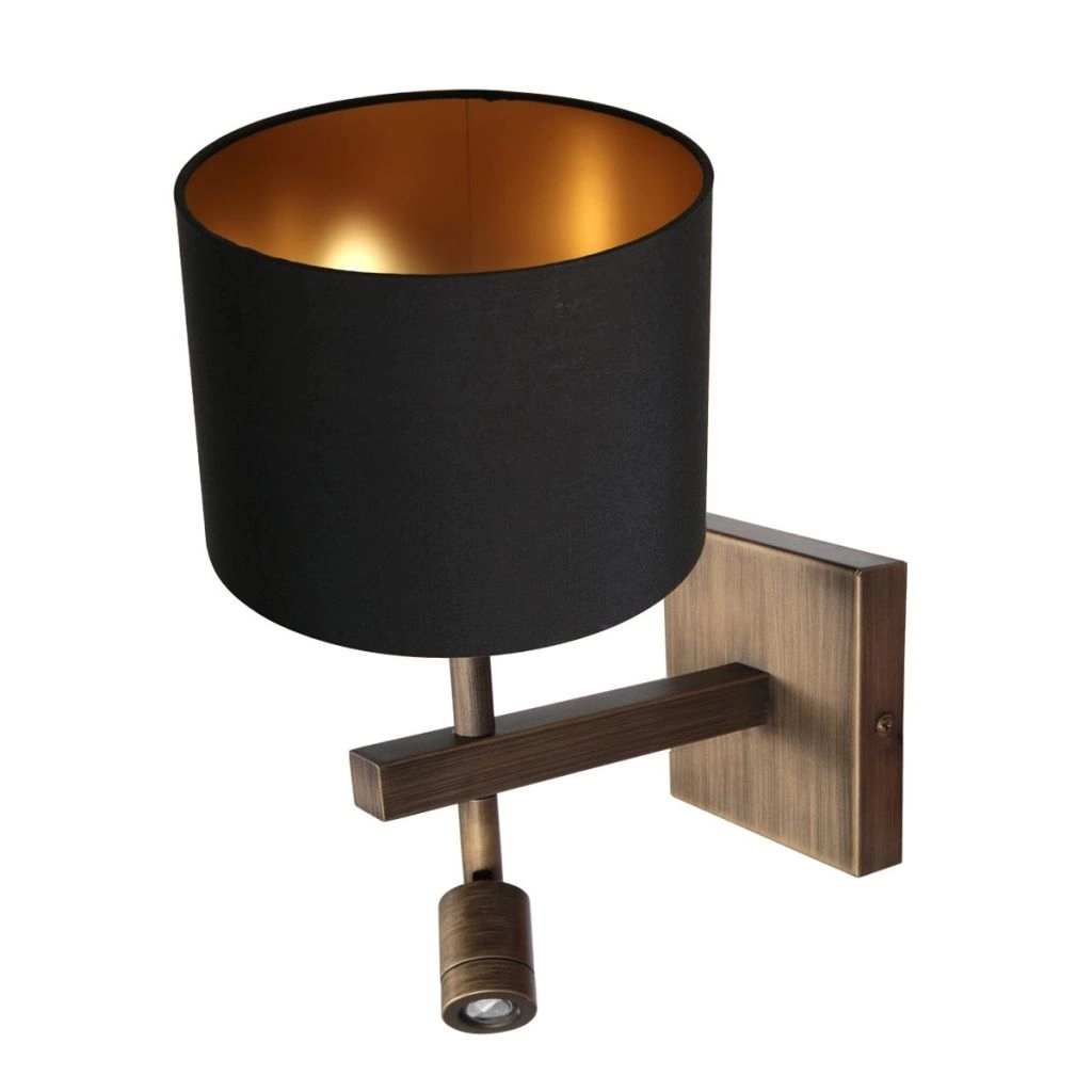 Lampe murale Stang avec capuche noire Steinhauer 8712746189643