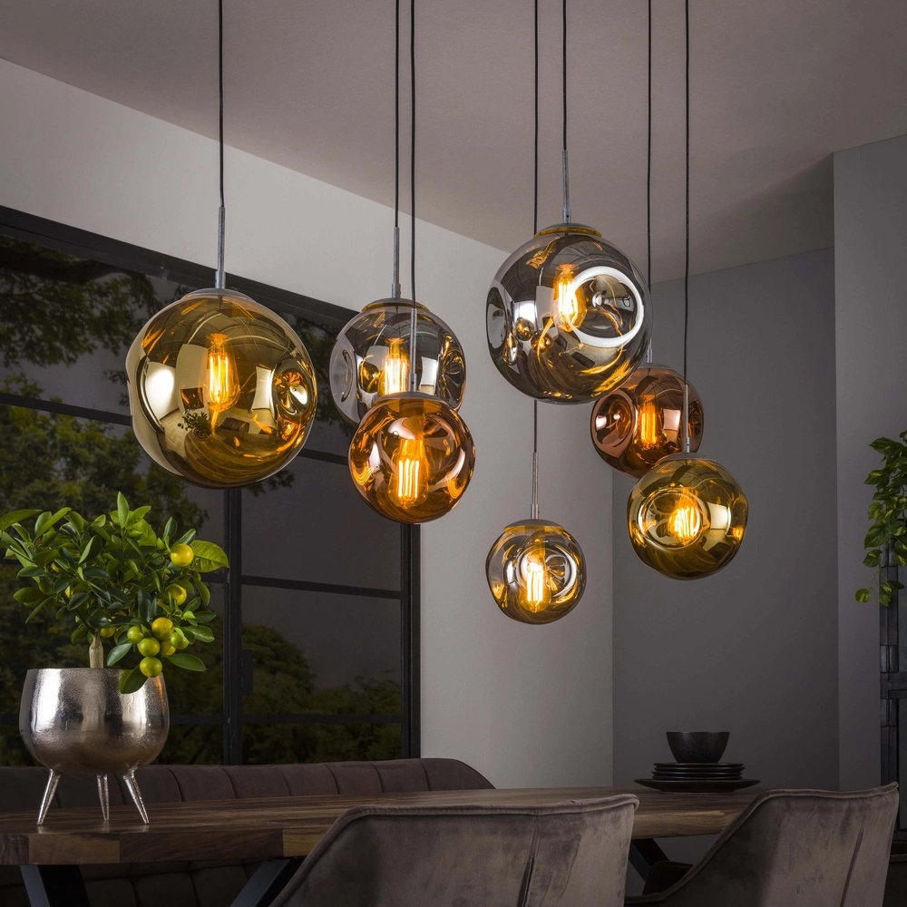 Lampe suspendue à 7 lampes Stellar Sphères colorées