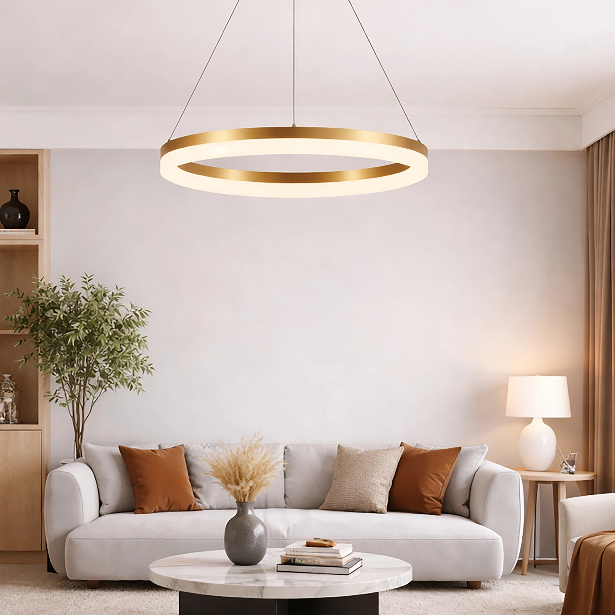 Lampe suspendue élégante Ara Ø 60 cm d’or Lyora 5053423316086