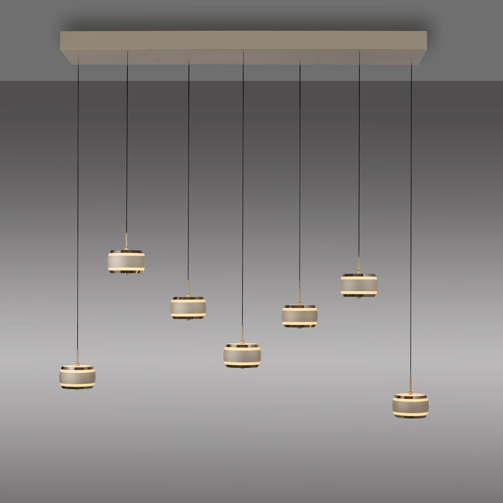 Lampe pendante de table de salle à manger de 7L Pure Falling Rings Bronce Paul Neuhaus 4012248396605