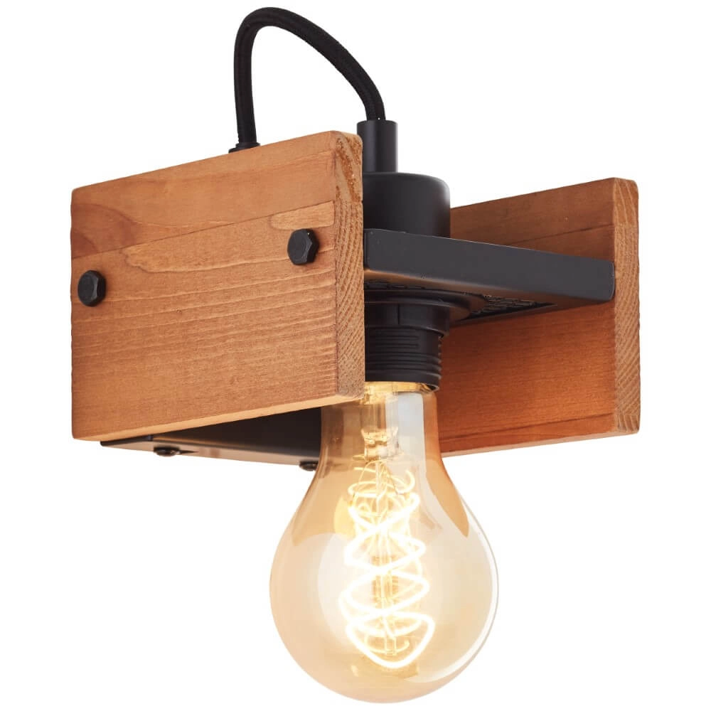 Plafonnier Calandra bois marron avec du noir Plafonnier Calandra bois marron avec du noir