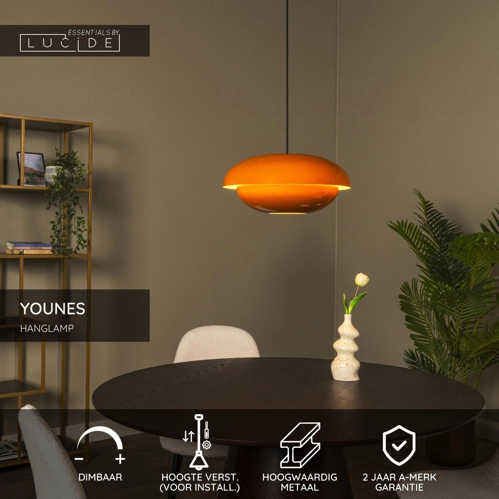 Lampe suspendue Younes Ø 40 cm orange Lucide 5411212650191