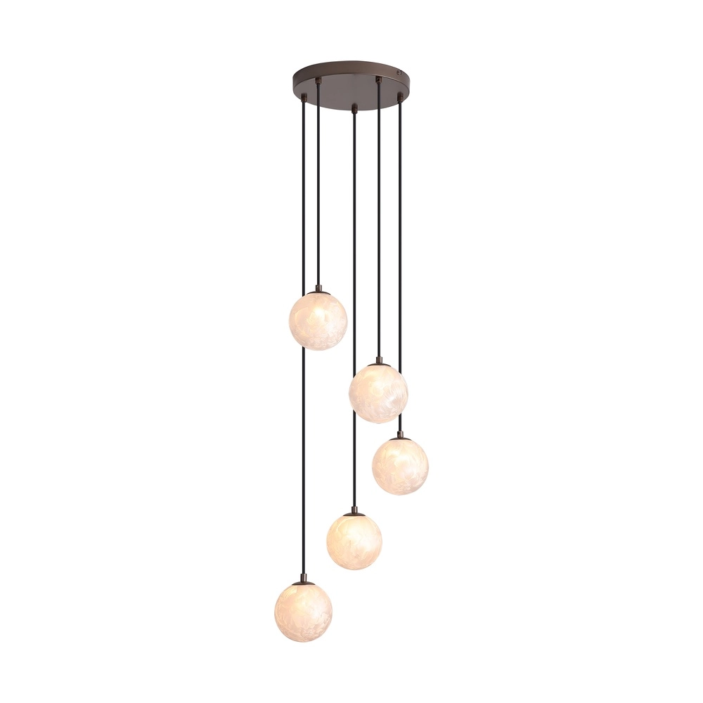 Lampe pendante de conception Frosty Bronze 5 légers